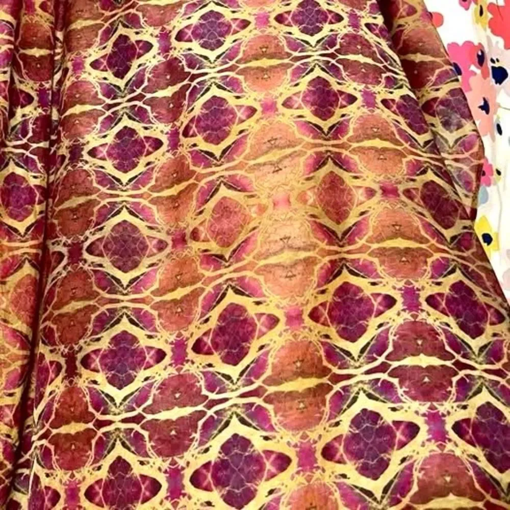 Brocade geometric kaleidoscope print damask bohemian pattern silk 70 X 50